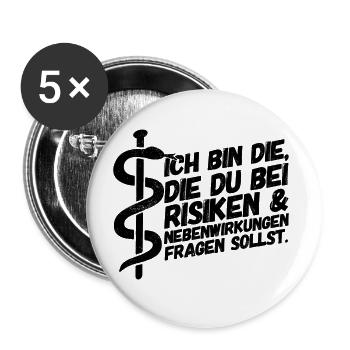 Apotheker Apotheke Pharmazeut - Buttons groß 56 mm (5er Pack) - Weiß - Vorne