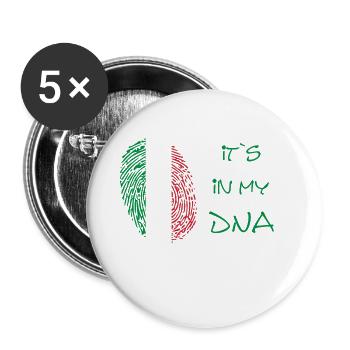 its in my DNA Italien - Buttons groß 56 mm (5er Pack) - Weiß - Vorne