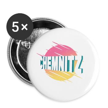 Chemnitz Germany City Font Vintage Retro - Buttons large 2.2''/56 mm (5-pack) - white - Front
