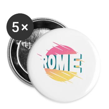 Rome Rome Italy City Font Vintage Retro - Buttons large 2.2''/56 mm (5-pack) - white - Front