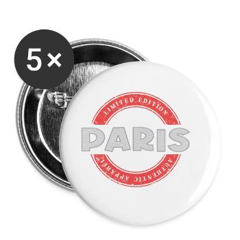Paris France Ville Skyline Accueil Amour - Lot de 5 grands badges (56 mm) - blanc - Devant