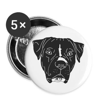 American Bulldog - Buttons groß 56 mm (5er Pack) - Weiß - Vorne