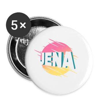 Jena Germany City Font Vintage Retro - Buttons large 2.2''/56 mm (5-pack) - white - Front