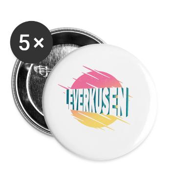 Leverkusen Allemagne City Font Vintage Rétro - Lot de 5 grands badges (56 mm) - blanc - Devant