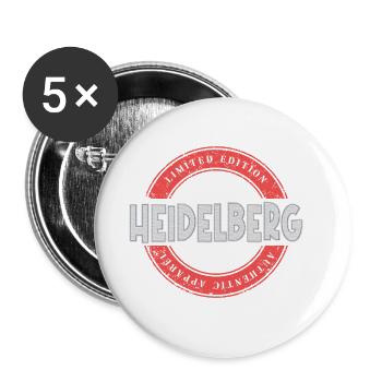 Heidelberg Deutschland Stadt Skyline Heimat Liebe - Buttons groß 56 mm (5er Pack) - Weiß - Vorne
