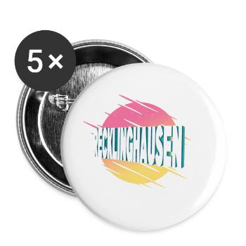 Recklinghausen Deutschland Schrift Vintage Retro - Buttons groß 56 mm (5er Pack) - Weiß - Vorne