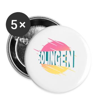 Solingen Germany City Font Vintage Retro - Buttons large 2.2''/56 mm (5-pack) - white - Front