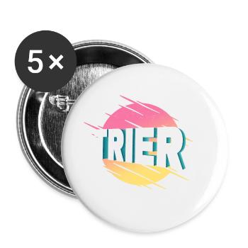 Trier Germany City Font Vintage Retro - Buttons large 2.2''/56 mm (5-pack) - white - Front