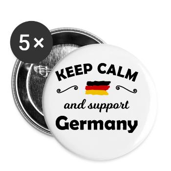 Die Deutschland Supporter - Buttons groß 56 mm (5er Pack) - Weiß - Vorne