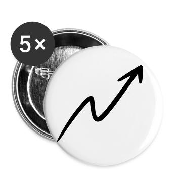 Arrow drawing sketch black - Buttons large 2.2''/56 mm (5-pack) - white - Front
