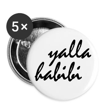 Yalla habibi - Buttons large 2.2''/56 mm (5-pack) - white - Front