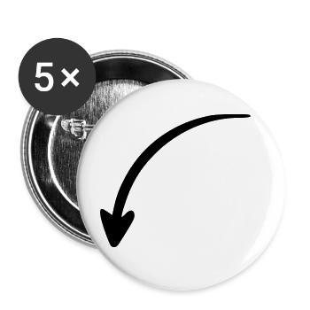 Arrow drawing sketch black - Buttons large 2.2''/56 mm (5-pack) - white - Front