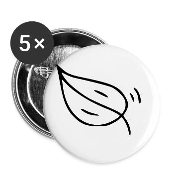 Plant drawing nature sketch black - Buttons large 2.2''/56 mm (5-pack) - white - Front