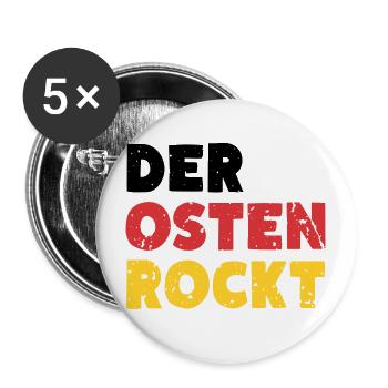 Der Osten Rockt Ossi Ostdeutschland - Buttons groß 56 mm (5er Pack) - Weiß - Vorne