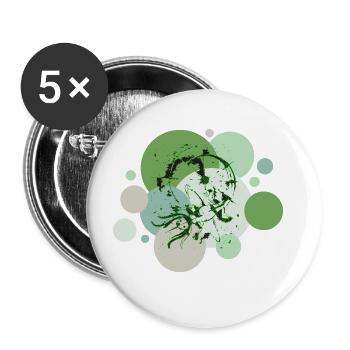 Axolotl vert - Lot de 5 grands badges (56 mm) - blanc - Devant