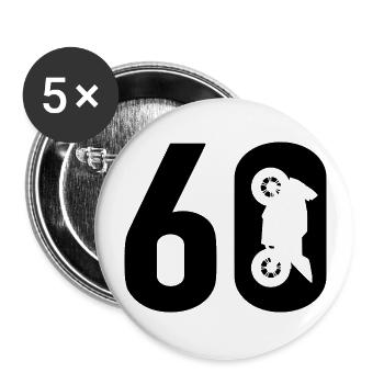 60 Biker Motorcycle 60 - Buttons large 2.2''/56 mm (5-pack) - white - Front