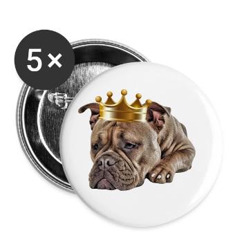 Bulldog Old English Bulldog Dog Dogs - Buttons large 2.2''/56 mm (5-pack) - white - Front