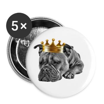 Bulldog Old English Bulldog Dog Dogs - Buttons large 2.2''/56 mm (5-pack) - white - Front