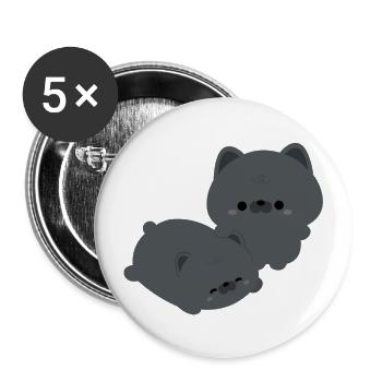 Couple de bouledogues français - Lot de 5 grands badges (56 mm) - blanc - Devant