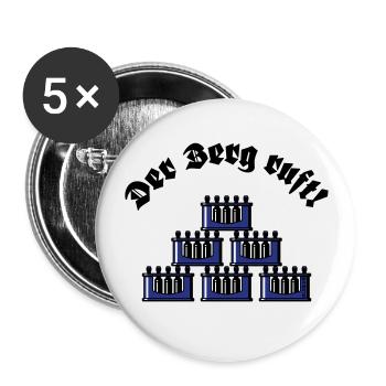 Der Berg Ruft! (Bier Bierkästen Bierkisten / Blau) - Buttons groß 56 mm (5er Pack) - Weiß - Vorne