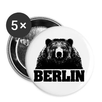 Berlin / Bär / Bear - Buttons large 2.2''/56 mm (5-pack) - white - Front
