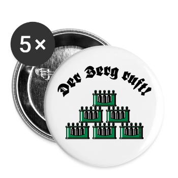 Der Berg Ruft! (Bier Bierkästen Bierkisten / Grün) - Buttons groß 56 mm (5er Pack) - Weiß - Vorne