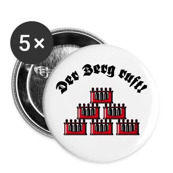 XDer Berg Ruft! (Bier Bierkästen Bierkisten / Rot) - Buttons groß 56 mm (5er Pack) - Weiß - Vorne