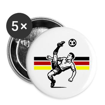 Soccer overhead kick Germany - Buttons large 2.2''/56 mm (5-pack) - white - Front
