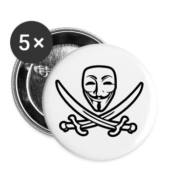 ANONYMOUS - Buttons groß 56 mm (5er Pack) - Weiß - Vorne