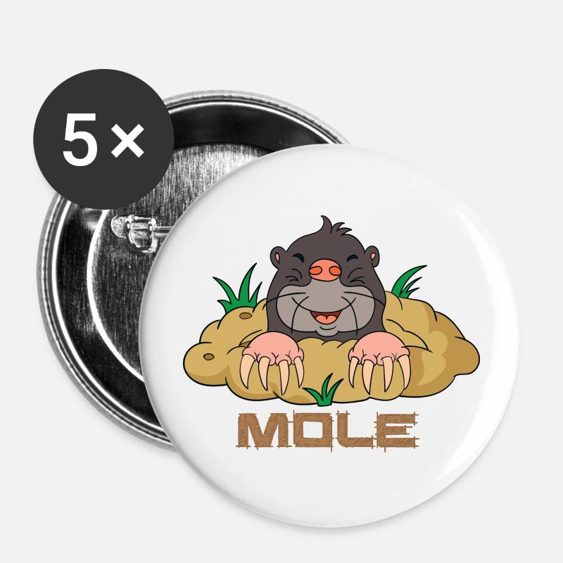Mole - mole - Buttons large 2.2''/56 mm (5-pack) - white