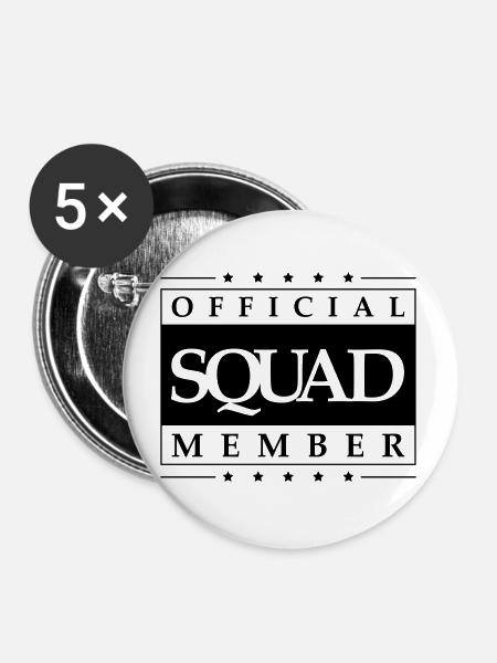 Squad member - Buttons groß 56 mm (5er Pack) - Weiß