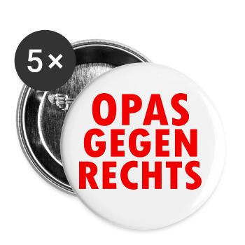 Opas gegen rechts - Buttons groß 56 mm (5er Pack) - Weiß - Vorne