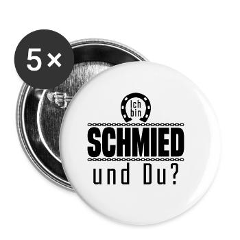 Ich bin Schmied Nachname Beruf Schlosser - Buttons groß 56 mm (5er Pack) - Weiß - Vorne