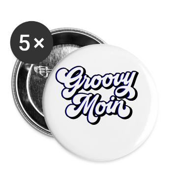 Groovy Moin | Farben änderbar - Buttons groß 56 mm (5er Pack) - Weiß - Vorne