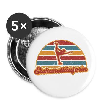 Eiskunstläuferin Eiskunstlauf Eisläuferin Vintage - Buttons groß 56 mm (5er Pack) - Weiß - Vorne