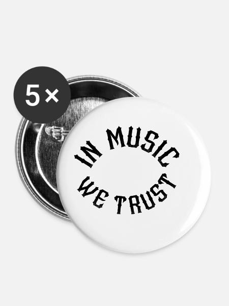 In Music we trust - Buttons groß 56 mm (5er Pack) - Weiß