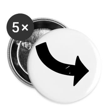 Arrow drawing sketch black - Buttons large 2.2''/56 mm (5-pack) - white - Front