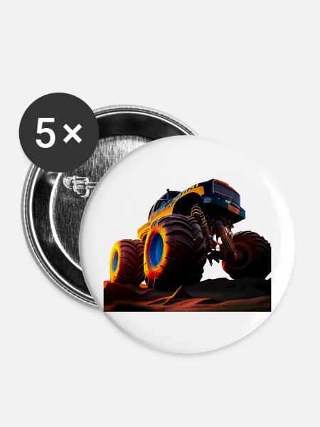 Beschleunigungsrennen Meisterschaft - Buttons groß 56 mm (5er Pack) - Weiß