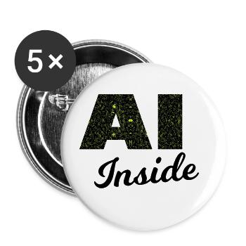 L’ingelligence artificielle - Lot de 5 grands badges (56 mm) - blanc - Devant