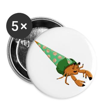 Einsiedlerkrebs Schultüte - Buttons groß 56 mm (5er Pack) - Weiß - Vorne
