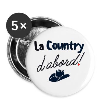 La County d'abord - Lot de 5 grands badges (56 mm) - blanc - Devant