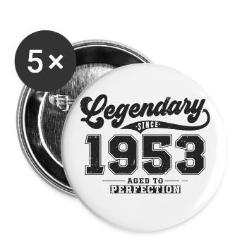 Legendary since 1953 Vintage Birthday Gift - Buttons large 2.2''/56 mm (5-pack) - white - Front