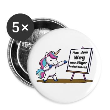 Aus dem Weg unnötiger Sozialkontakt - Buttons groß 56 mm (5er Pack) - Weiß - Vorne