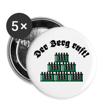 Der Berg Ruft! (Bier / Bierkästen / Grün / Old) - Buttons groß 56 mm (5er Pack) - Weiß - Vorne