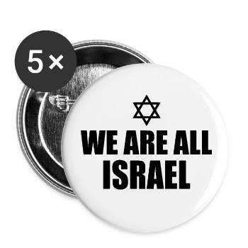 We stand with israel - Buttons large 2.2''/56 mm (5-pack) - white - Front