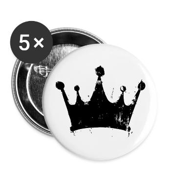 Symbole de la couronne Silhouette - Lot de 5 grands badges (56 mm) - blanc - Devant