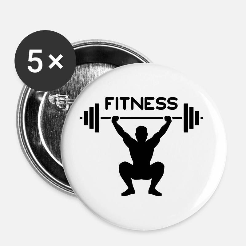 Fitness M - Buttons large 2.2''/56 mm (5-pack) - white