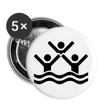 synchronized swimming - Buttons large 2.2''/56 mm (5-pack) - white - Front