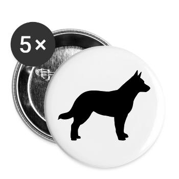 Australian Cattle Dog - Buttons groß 56 mm (5er Pack) - Weiß - Vorne
