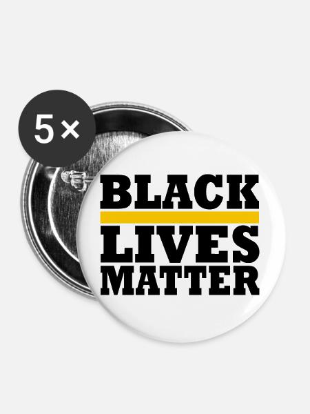 Black Lives Matter - Buttons groß 56 mm (5er Pack) - Weiß